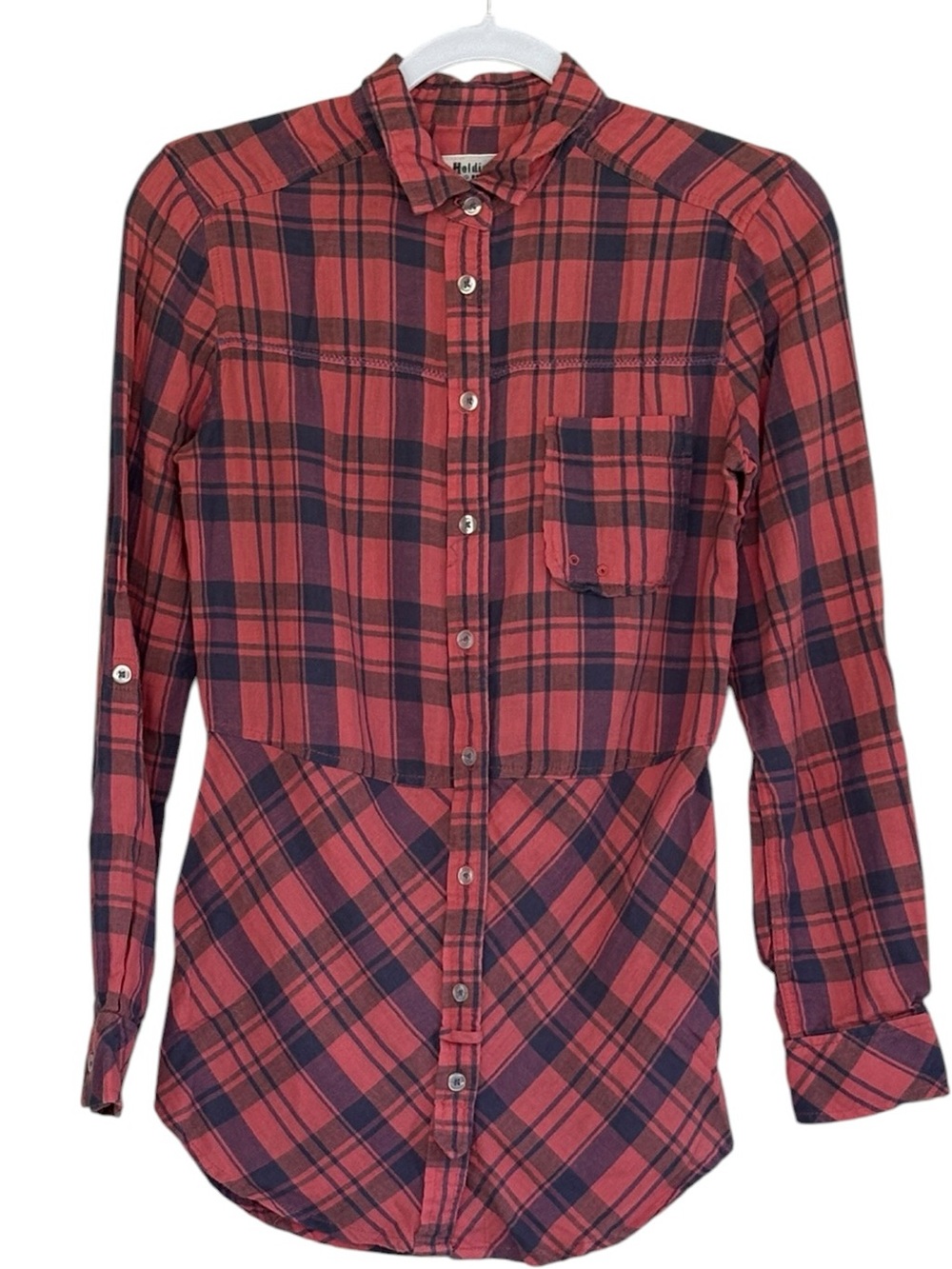 Anthropologie Holding Horses Plaid Button Down Shirt Size XS